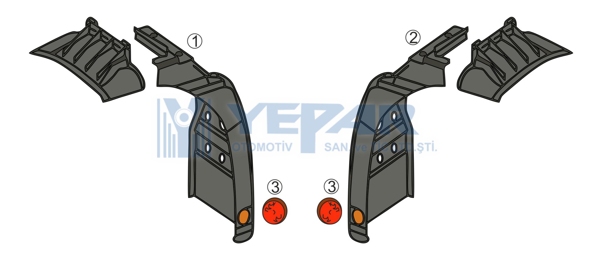 FRONT MUDGUARD ACTROS MP1 CONSTRUCTION  - YPR-K060