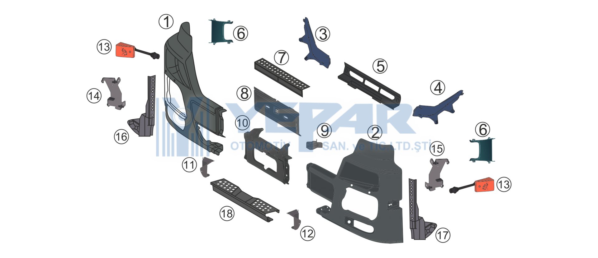 TAMPON SİS AÇIK ACTROS MP2 MEGA  - YPR-K083