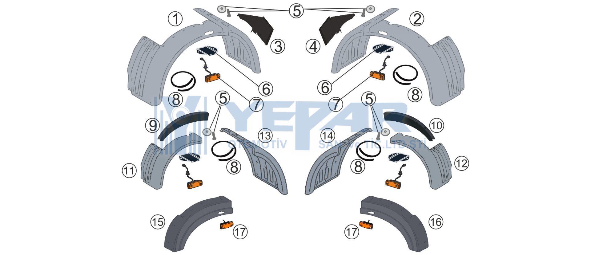 MUDGUARDS 2521-3031-1844  - YPR-K121