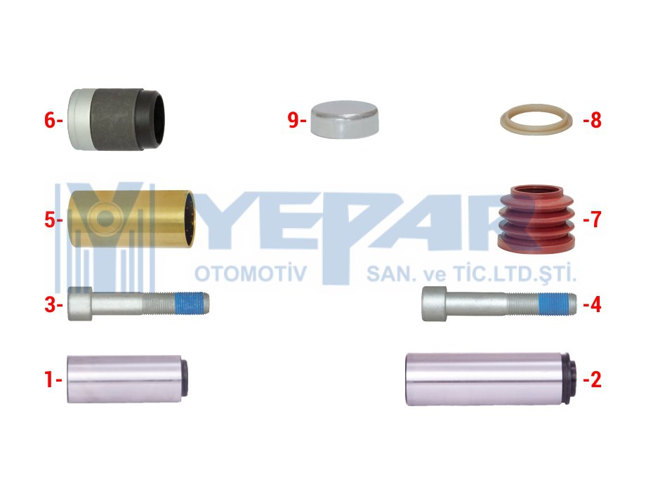 CALIPER GUIDES & SEALS REPAIR KIT  - YPR-11040