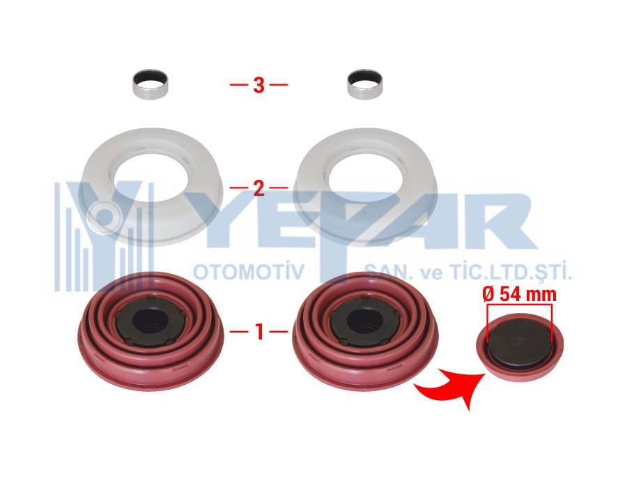 CALIPER PISTON TAPPET & SEALS REPAIR KIT 